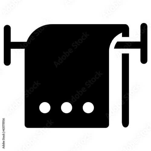 Towel Monochrome Icon With Glyph Style Design Isolated on White Backgorund. SVG Vector

