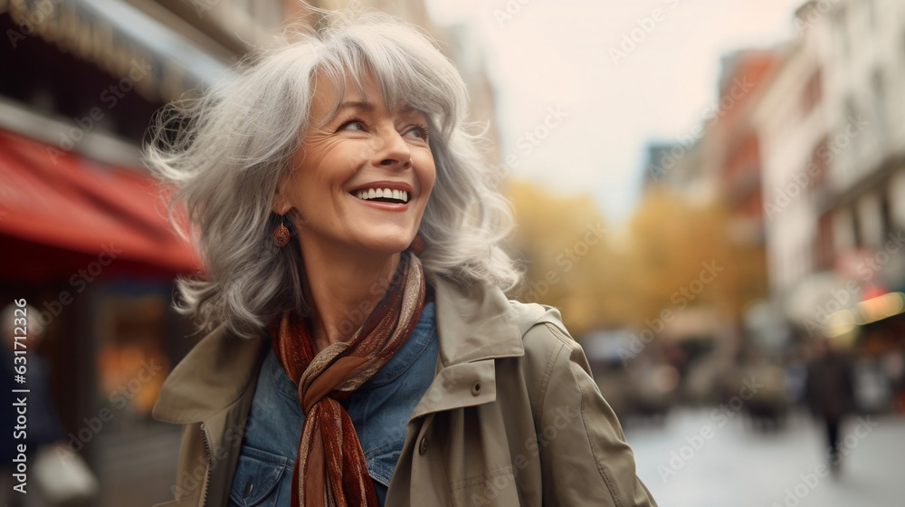 Portrait of a mature senior woman smiling - enjoying retirement Portrait of a mature senior woman smiling - enjoying retirement