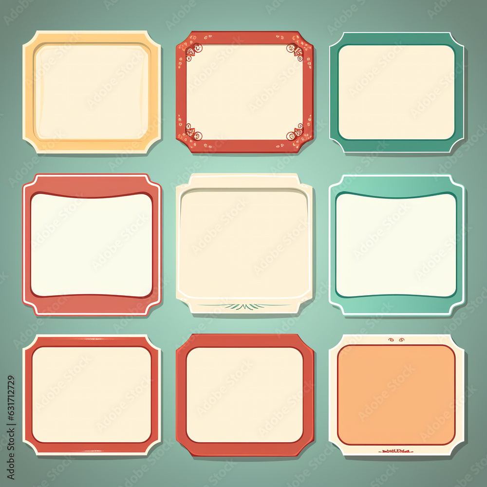 Set of cartoon label illustration. Generative AI.