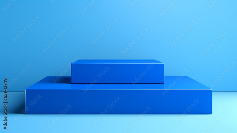 3d blank blue podium for your product. Generative AI 3d blank blue podium for your product. Generative AI
