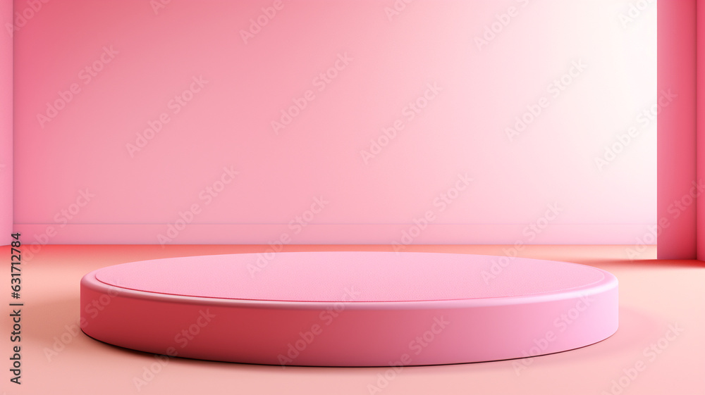 3d blank pink podium for your product. Generative AI