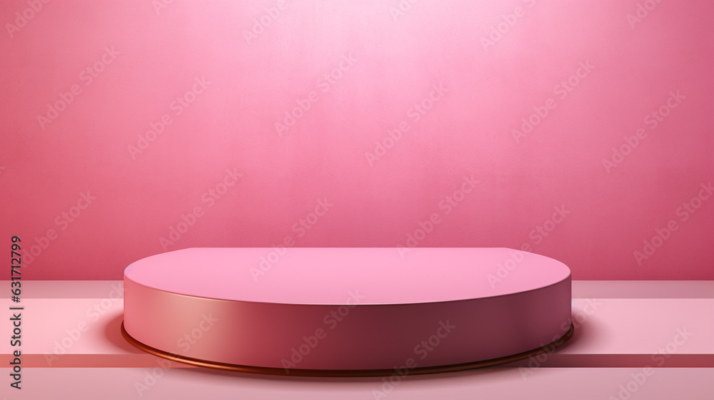 3d blank pink podium for your product. Generative AI 3d blank pink podium for your product. Generative AI
