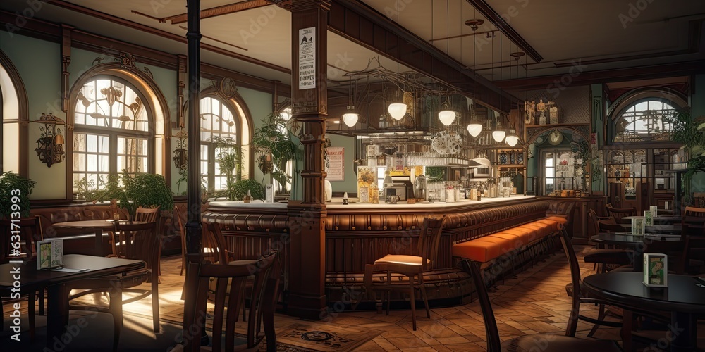 Naklejka premium Interior of a restaurant