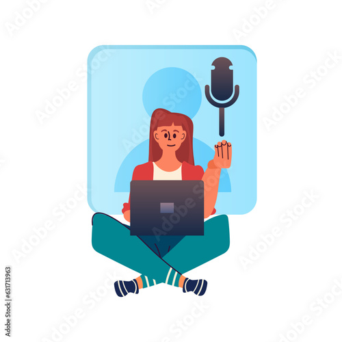 student girl viewing lecture recordings online education video lectures and lessons on educational platform