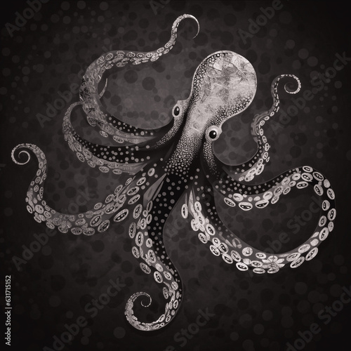 Silver Octopus Fototapet