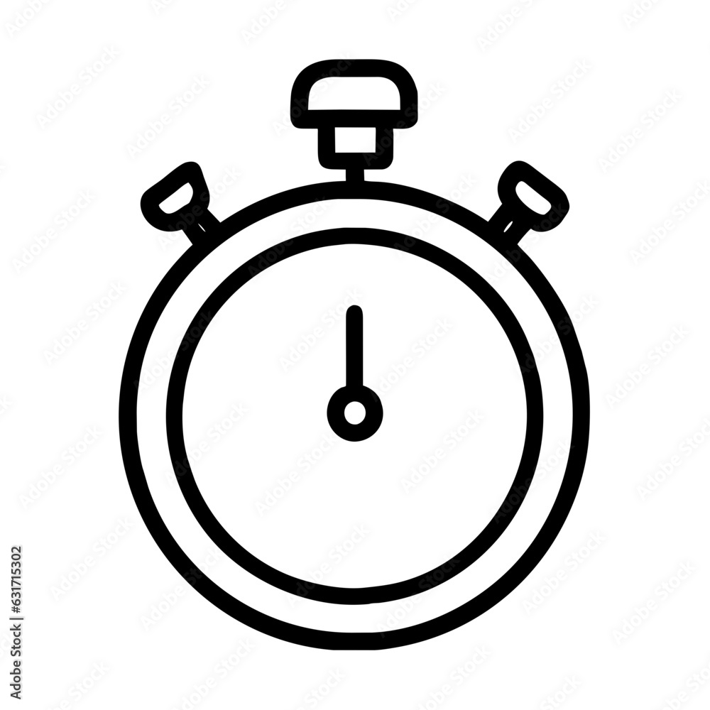 Stopwatch vector icon. Symbol in Line Art Style for Design Presentation Website or Apps Elements. Sport equipage symbol illustration Stopwatch vector icon. Symbol in Line Art Style for Design Presentation Website or Apps Elements. Sport equipage symbol illustration