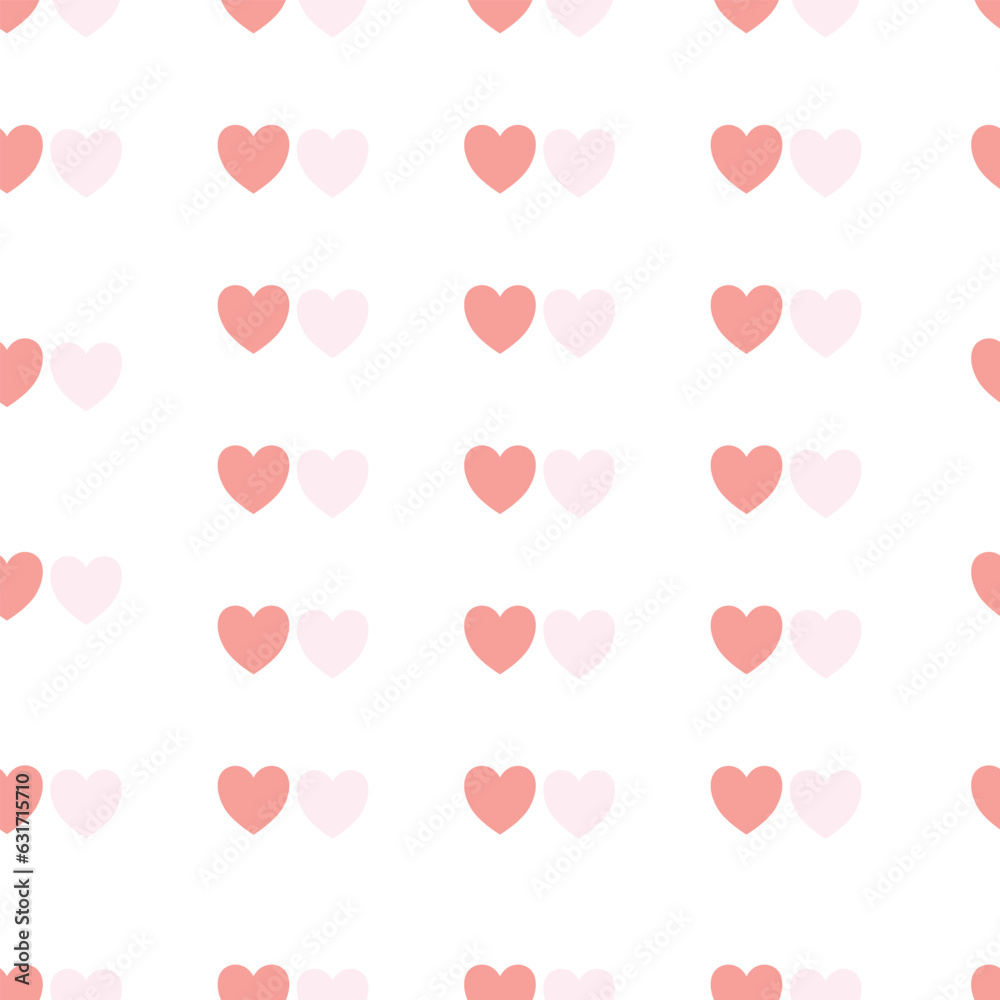 Seamless pattern with heart shape doodles backdrop handdrawn ornament. Trendy colors, good as card, wallpaper or wrapping paper.
