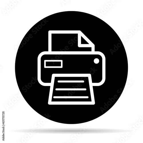 Printer document web shadow icon, printout machine technology flat sign vector illustration
