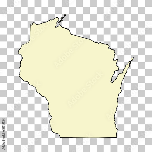 Wisconsin map shape, united states of america. Flat concept icon symbol vector illustration