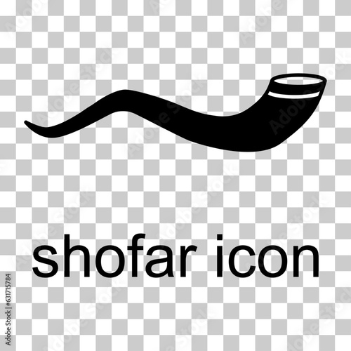 Shofar horn icon, graphic religion design symbol, ritual web sign vector illustration