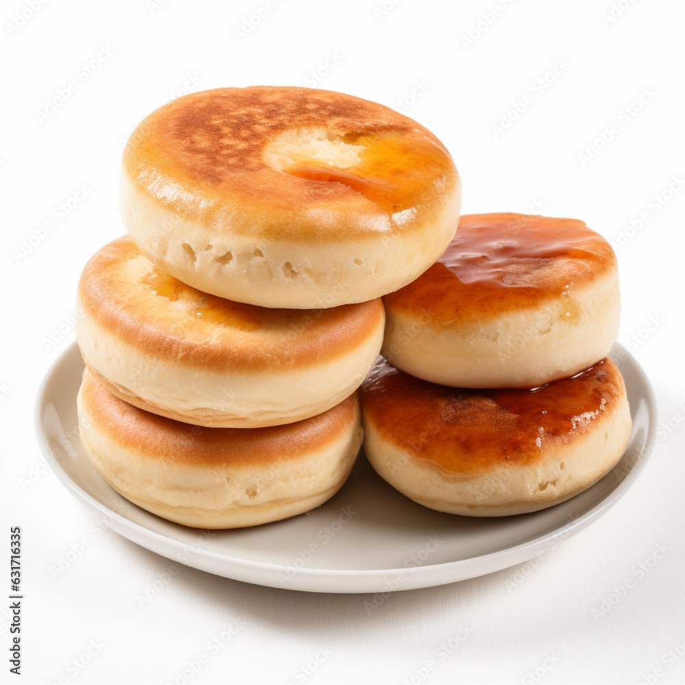 English Muffin on white background English Muffin on white background