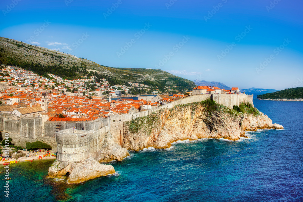 Φωτογραφία View of the Old City of of Dubrovnik, Croatia, as Seen from St Lawrence Fortress