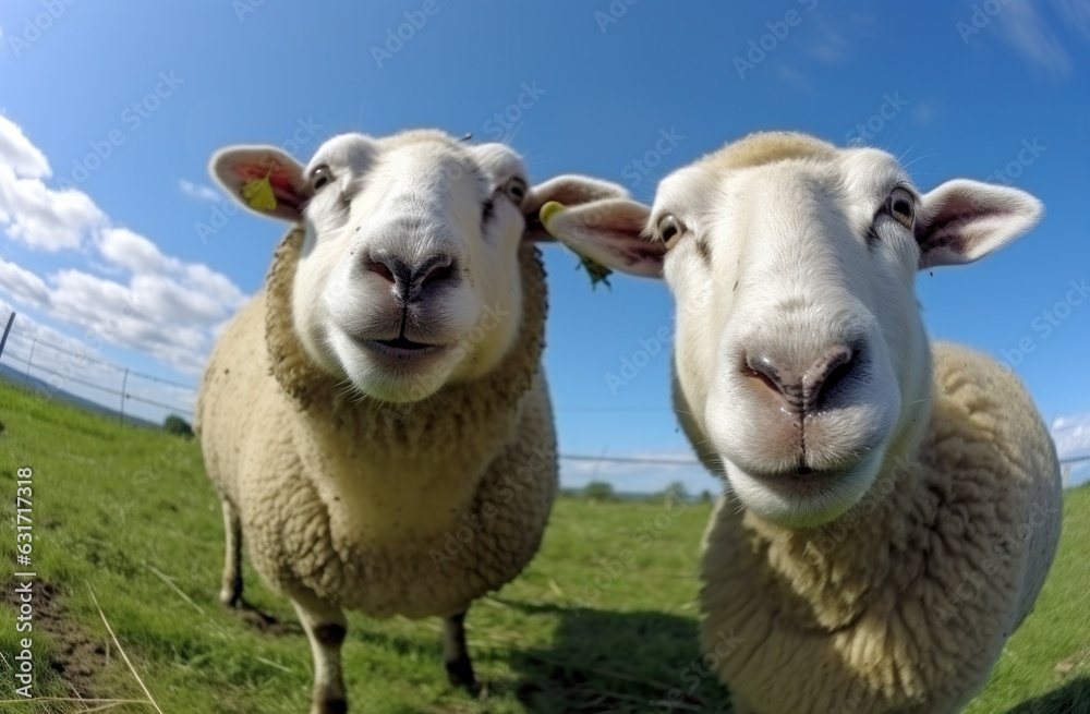 Obraz premium Funny sheeps portrait