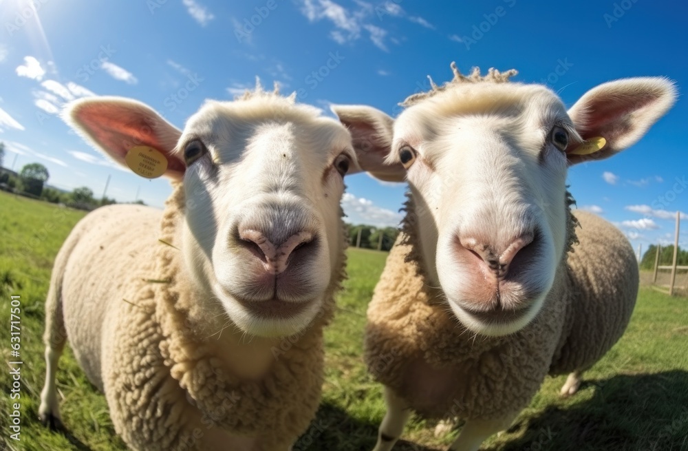 Funny sheeps portrait