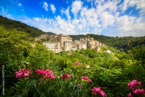 Tablou pe pânză View of the Beautiful Village of Vescovato, Corsica