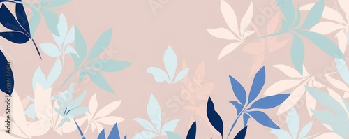 Minimalist floral trendy abstract pattern. Modern  template for design. Bright pastel color palette  Generative AI
