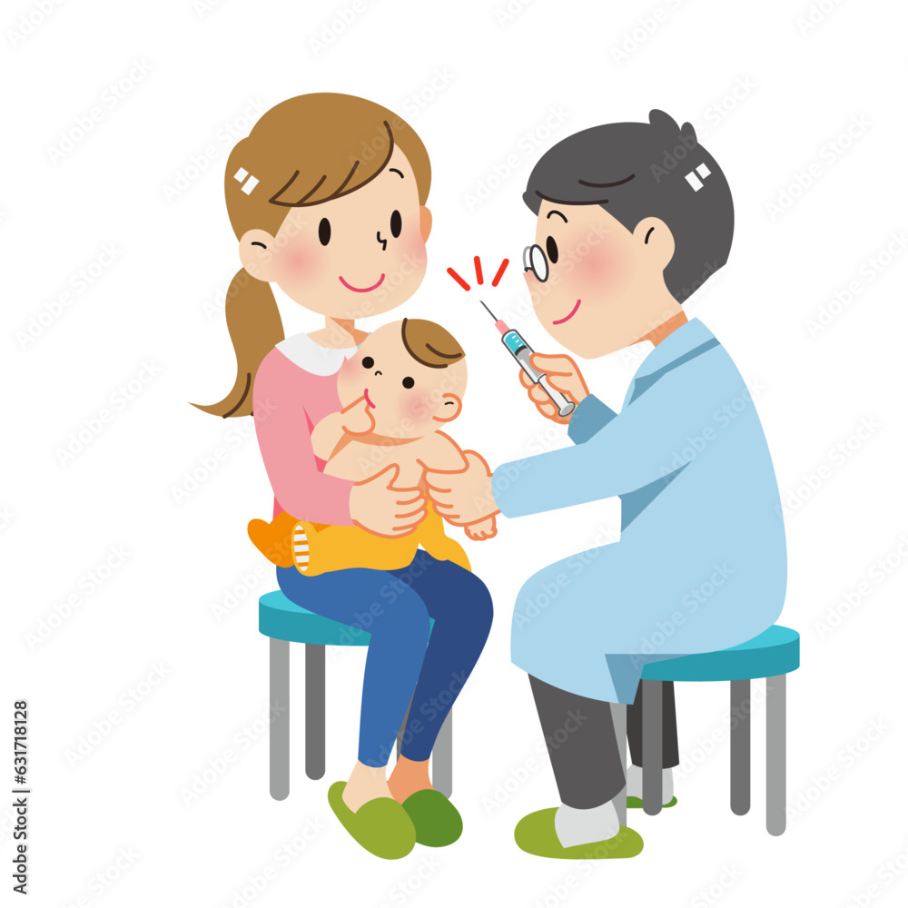 予防接種を受ける赤ちゃん 予防接種を受ける赤ちゃん