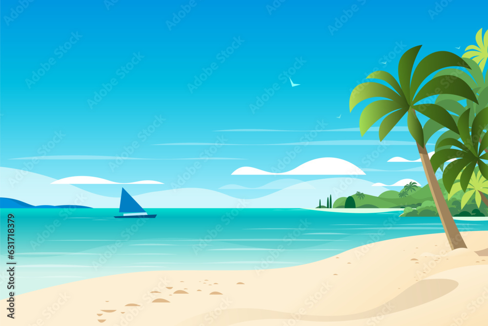 empty tropical beach seaside view sea vacation destination ocean holiday travel concept