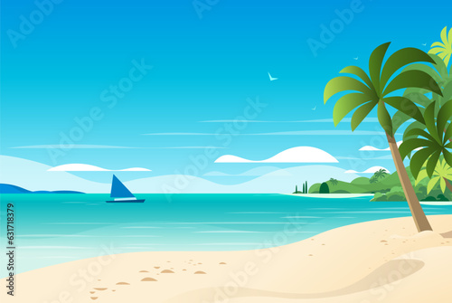 empty tropical beach seaside view sea vacation destination ocean holiday travel concept