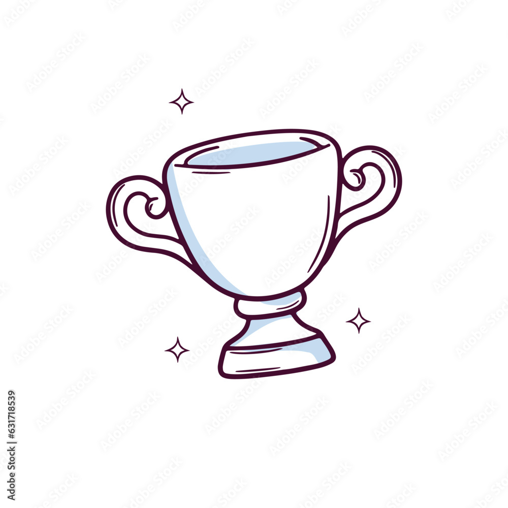 Hand Drawn Trophy icon. winner trophy. Doodle sketch Vector Illustration Hand Drawn Trophy icon. winner trophy. Doodle sketch Vector Illustration
