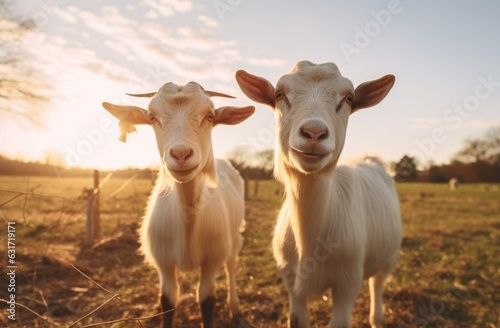 Funny goats portrait