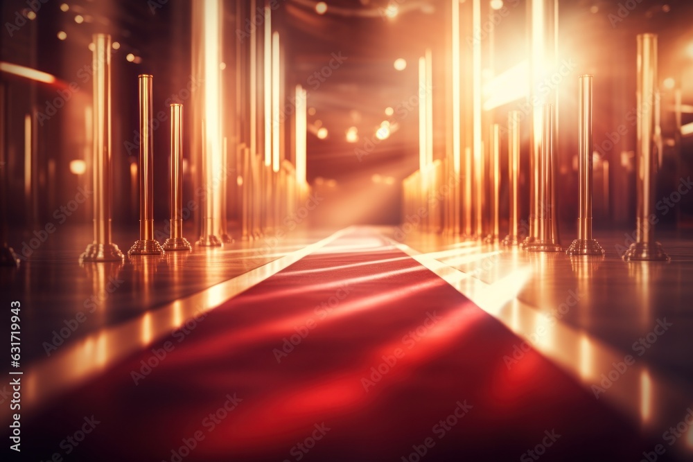 Red carpet with lights in the spotlight Red carpet with lights in the spotlight