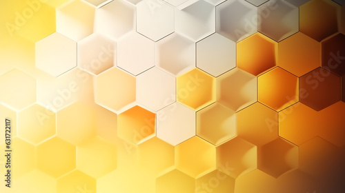 Abstract yellow color hexagon geometric background, modern futuristic science design © Pemika