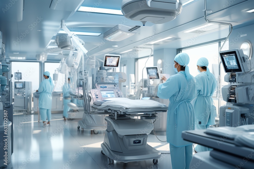 Medical Team Performing Surgical Operation in Modern Operating Room. Generated with AI Medical Team Performing Surgical Operation in Modern Operating Room. Generated with AI
