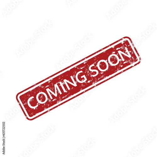 Cooming soon rubber stamp. Vector of coming and announcement