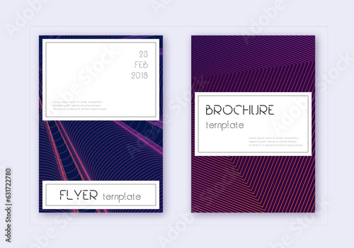 Stylish cover design template set. Violet abstract