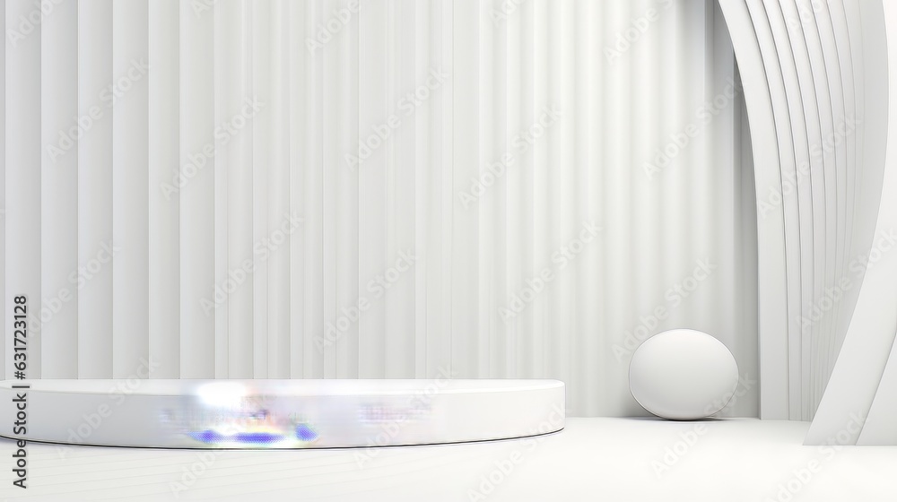 Abstract minimalistic monochrome scene with geometric shapes. White visualization AI Abstract minimalistic monochrome scene with geometric shapes. White visualization AI