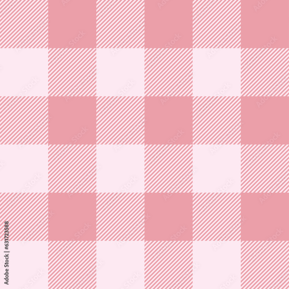 Checkered textile seamless pink pattern. Vector tartan plaid graphic background.