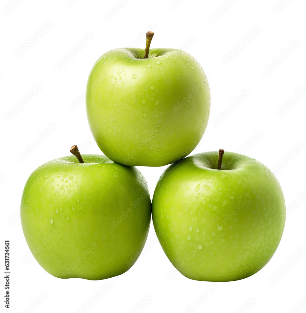 green apples isolated on a transparent background green apples isolated on a transparent background