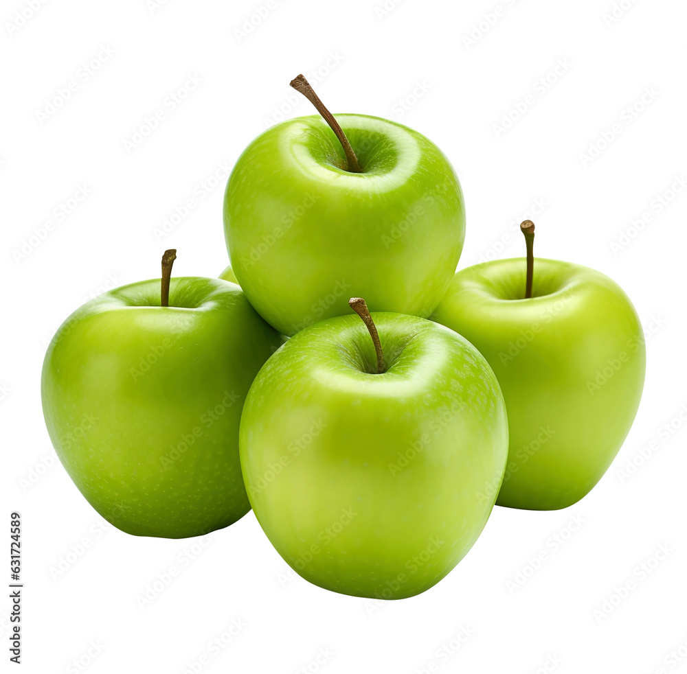 green apples isolated on a transparent background green apples isolated on a transparent background