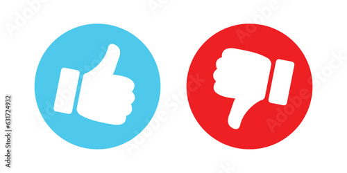 like and deslike icon button, Thumbs up and down, social media vector .	
