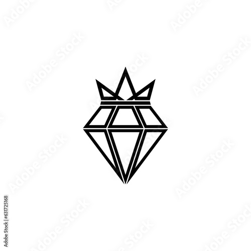 Foto Crown on diamond icon isolated on transparent background