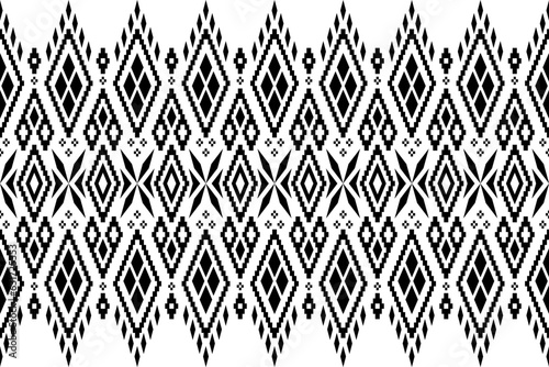 Nature vintages cross stitch traditional ethnic pattern paisley flower Ikat background abstract Aztec African Indonesian Indian seamless pattern for fabric print cloth dress carpet curtains and sarong