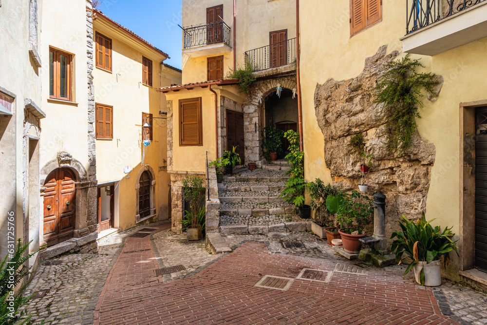 Scenic sight in Sonnino, beautiful village in the Province of Latina, Lazio, central Italy.