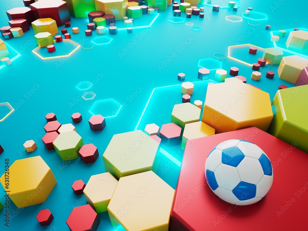 football ball 3d object. 3d illustration. graphic background element ...