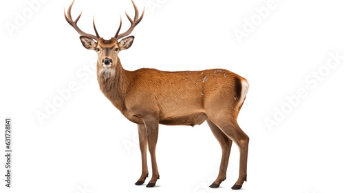 Wild animal deer photo realistic on transparent white background