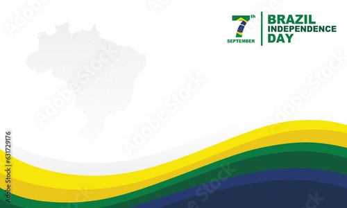 Flat Brazil independence day background with copy space