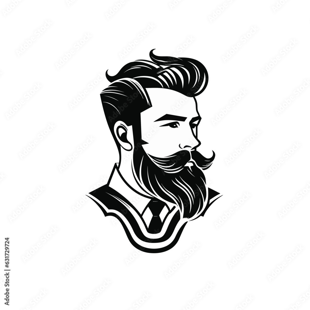 Vector logo of barbershop, minimalistic, black and white Vector logo of barbershop, minimalistic, black and white