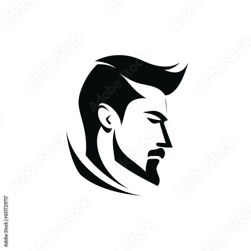Vector logo of barbershop, minimalistic, black and white