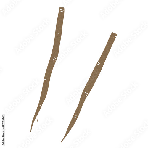 シンプルなごぼうのセット、ベクター素材