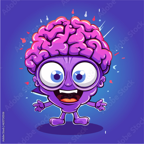 cartoon brainy vector illustration