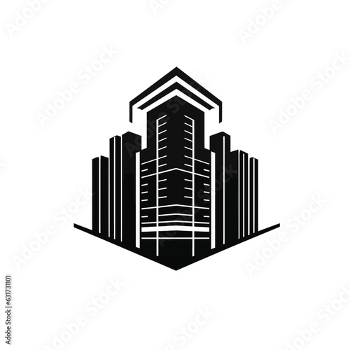 Vector logo of office  minimalistic  black and white