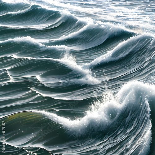 Sea waves. water waves of the river and the sea meet at high and low tide. generative AI