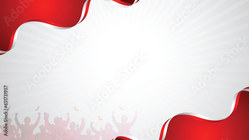Indonesia Independence day with waving flag background design.  good template for Indonesia Independence Day design photo