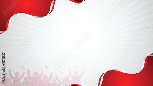 Indonesia Independence day with waving flag background design.  good template for Indonesia Independence Day design