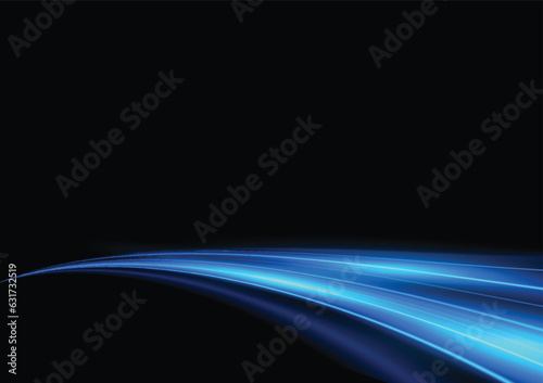 Billede på lærred Modern abstract high-speed light motion effect on black background